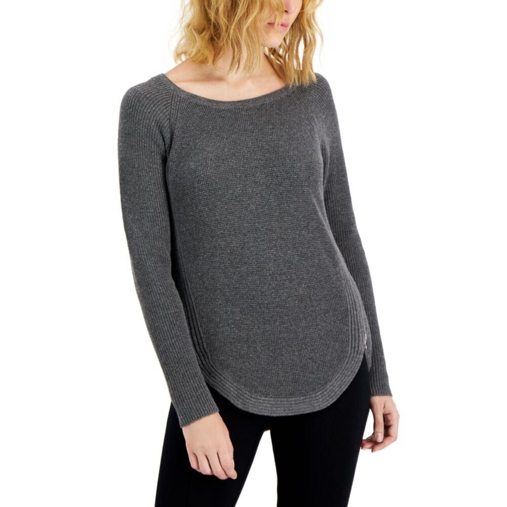 INC International Concepts Womens Waffle Knit Side Zip Tunic Sweater